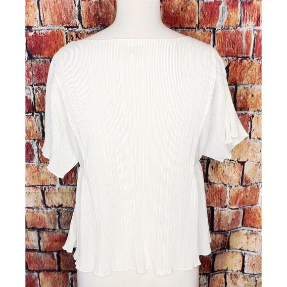 Madewell Texture & Thread Micropleat Cropped Top Ivory H8114 Women’s Small - Picture 4 of 6